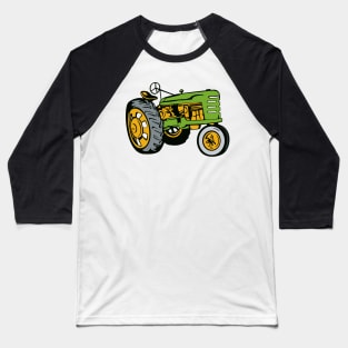 Vintage Farm Tractor Side View retro Baseball T-Shirt